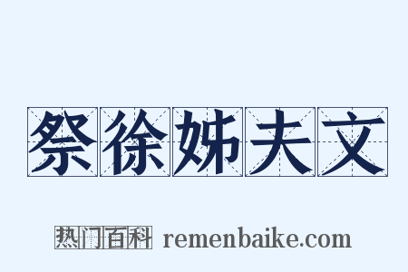 祭徐姊夫文是什么意思的图片